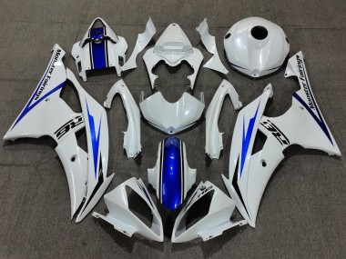 Pearl White and Blue 2008-2016 R6 Motorcycle Fairings