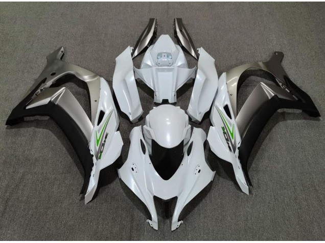 Pearl White and Silver 2016-2019 ZX10R Motorcycle Fairings