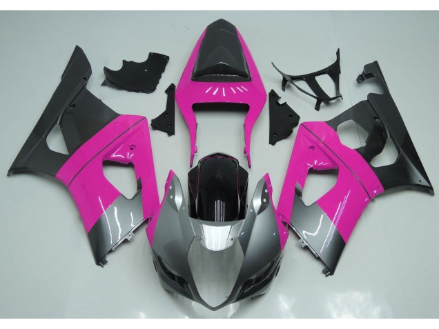 Pink Silver and Black 2003-2004 GSXR 1000 Motorcycle Fairings Pink Silver and Black 2003-2004 GSXR 1000 Motorcycle Fairings