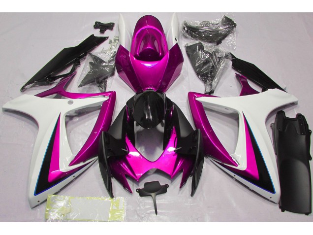 Pink & White 2006-2007 GSXR 600-750 Motorcycle Fairings