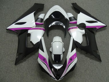 Pink White and Black 2005-2006 ZX6R Motorcycle Fairings