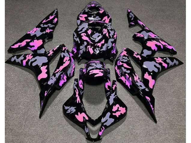 Pink and Grey Camouflage 2007-2008 CBR600RR Motorcycle Fairings