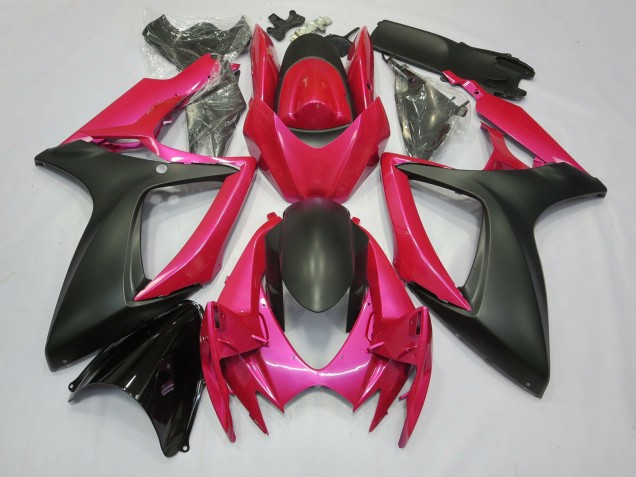 Pink and Matte 2006-2007 GSXR 600-750 Motorcycle Fairings