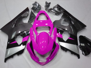 Pink and Silver 2004-2005 GSXR 600-750 Motorcycle Fairings