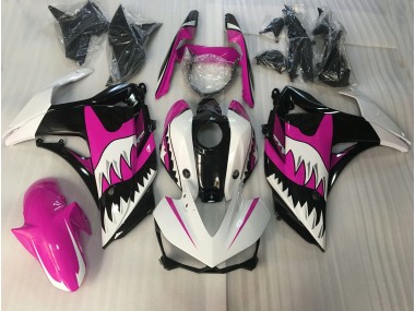 Pink and White Shark 2015-2018 R3 Motorcycle Fairings
