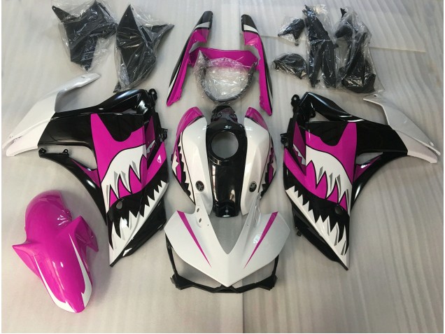 Pink and White Shark 2015-2018 R3 Motorcycle Fairings Pink and White Shark 2015-2018 R3 Motorcycle Fairings
