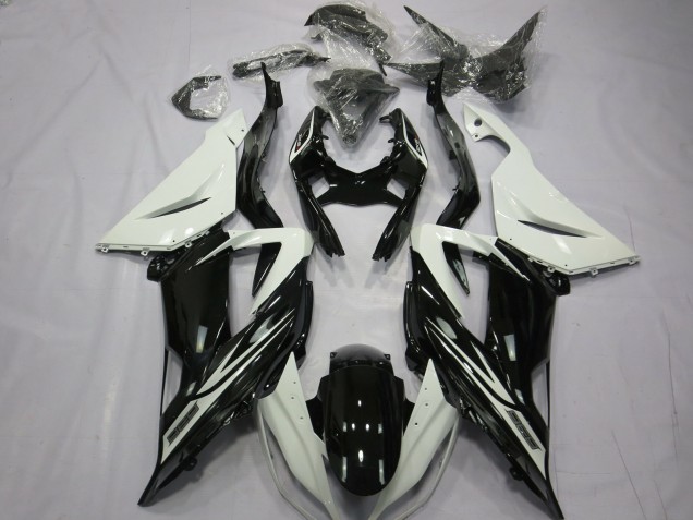 Plain Gloss Black White 2013-2018 ZX6R Motorcycle Fairings