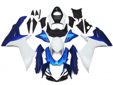 Plain White and Blue Style Kit 2011-2024 GSXR 600-750 Motorcycle Fairings