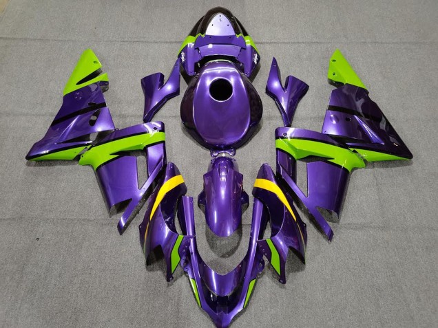 Purple Green and Yellow 2004-2005 ZX10R Motorcycle Fairings