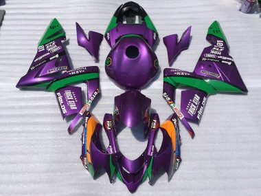 Purple and Green Trickstar 2004-2005 ZX10R Motorcycle Fairings