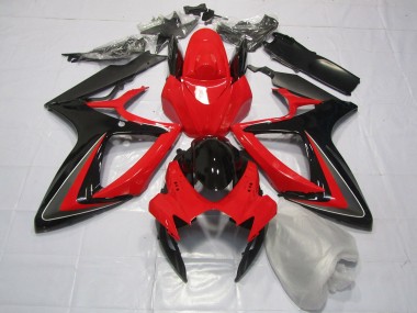 Red Black and Grey 2006-2007 GSXR 600-750 Motorcycle Fairings
