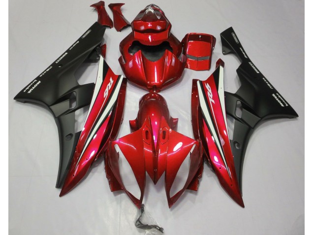 Red Black and White 2006-2007 R6 Motorcycle Fairings