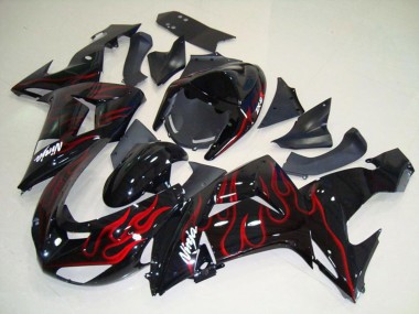 Red Flame 2006-2007 ZX10R Motorcycle Fairings