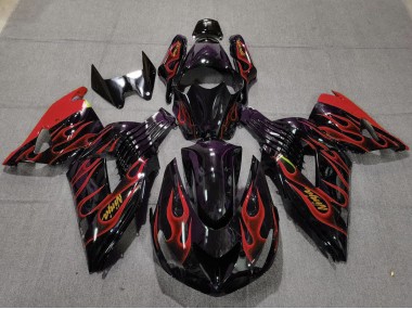 Red Flame 2006-2011 ZX14R Motorcycle Fairings