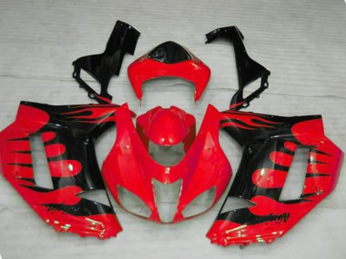 Red Flame 2007-2008 ZX6R Motorcycle Fairings