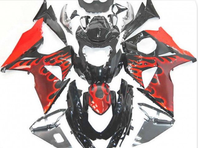 Red Flame 2009-2016 GSXR 1000 Motorcycle Fairings