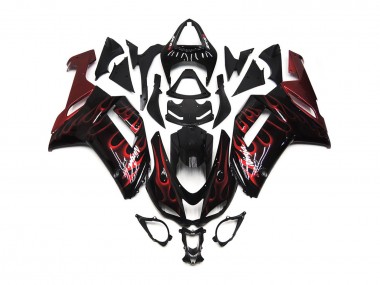 Red Gloss Flame 2007-2008 ZX6R Motorcycle Fairings