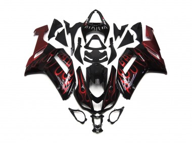 Red Gloss Flame 2007-2008 ZX6R Motorcycle Fairings