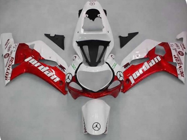 Red Jordan 2001-2003 GSXR 600-750 Motorcycle Fairings