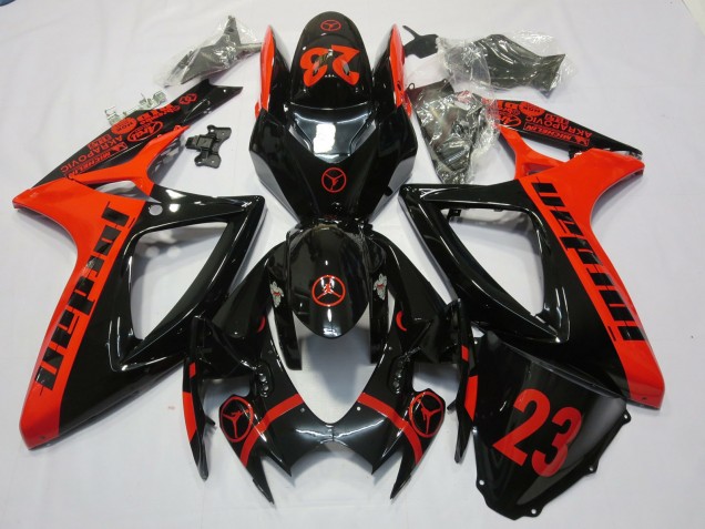 Red Jordan 2006-2007 GSXR 600-750 Motorcycle Fairings