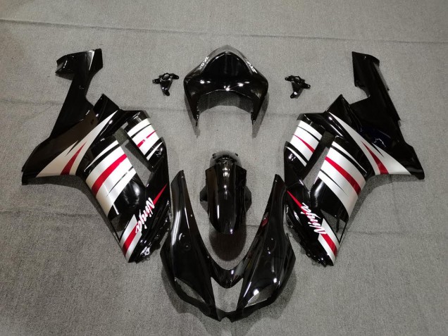 Red Silver and Black 2007-2008 ZX6R Motorcycle Fairings