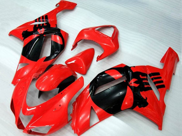 Red Skull 2007-2008 ZX6R Motorcycle Fairings