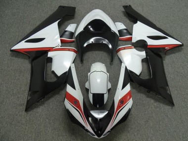 Red White and Black 2005-2006 ZX6R Motorcycle Fairings