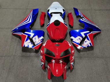 Red White and Blue 69 2005-2006 CBR600RR Motorcycle Fairings