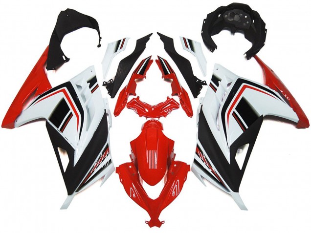 Red White and Gloss Black 2013-2018 Ninja 300 Motorcycle Fairings Red White and Gloss Black 2013-2018 Ninja 300 Motorcycle Fairings
