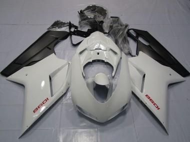 Red White and Matte Black 2007-2014 Ducati 848 1098 1198 Motorcycle Fairings