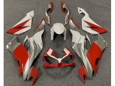 Red White and Silver 2019-2023 ZX6R Motorcycle Fairings