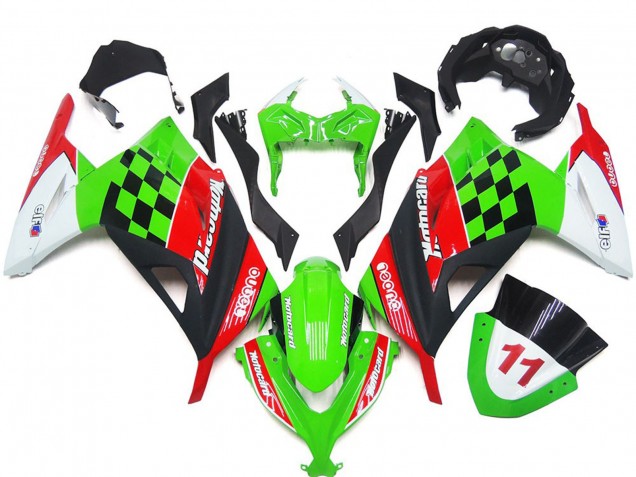 Red and Black Check Gloss 2013-2018 Ninja 300 Motorcycle Fairings Red and Black Check Gloss 2013-2018 Ninja 300 Motorcycle Fairings