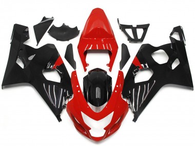 Red and Gloss Black Style 2004-2005 GSXR 600-750 Motorcycle Fairings