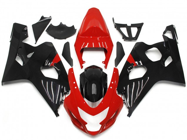 Red and Gloss Black Style 2004-2005 GSXR 600-750 Motorcycle Fairings