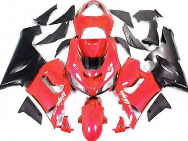 Red and Matte Black 2005-2006 ZX6R Motorcycle Fairings
