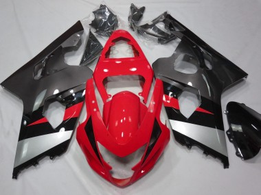 Red and Silver Gloss 2004-2005 GSXR 600-750 Motorcycle Fairings