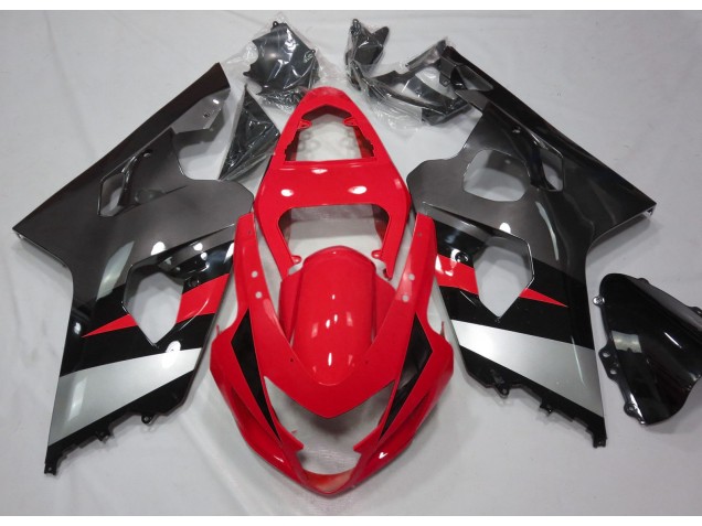 Red and Silver Gloss 2004-2005 GSXR 600-750 Motorcycle Fairings