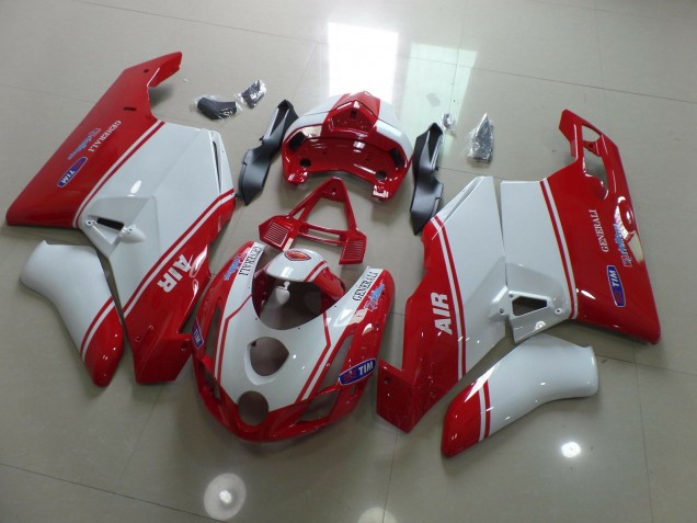 Red and White 2003-2004 Ducati 749 999 Motorcycle Fairings Red and White 2003-2004 Ducati 749 999 Motorcycle Fairings