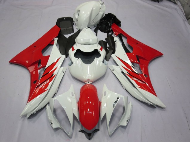 Red and White 2006-2007 R6 Motorcycle Fairings