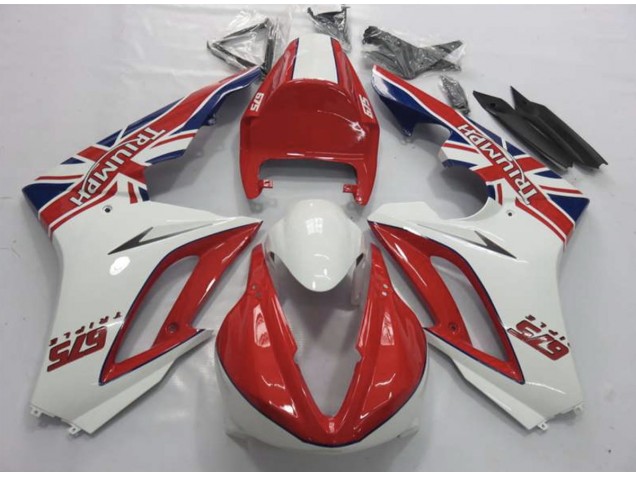 Red and White 2009-2012 Daytona 675 Motorcycle Fairings