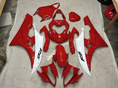 Red and White C2W 2006-2007 R6 Motorcycle Fairings