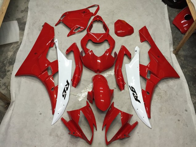 Red and White C2W 2006-2007 R6 Motorcycle Fairings