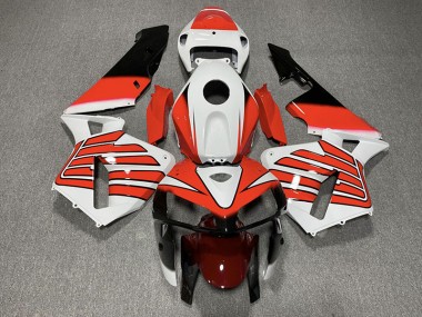 Red and White Wings 2005-2006 CBR600RR Motorcycle Fairings