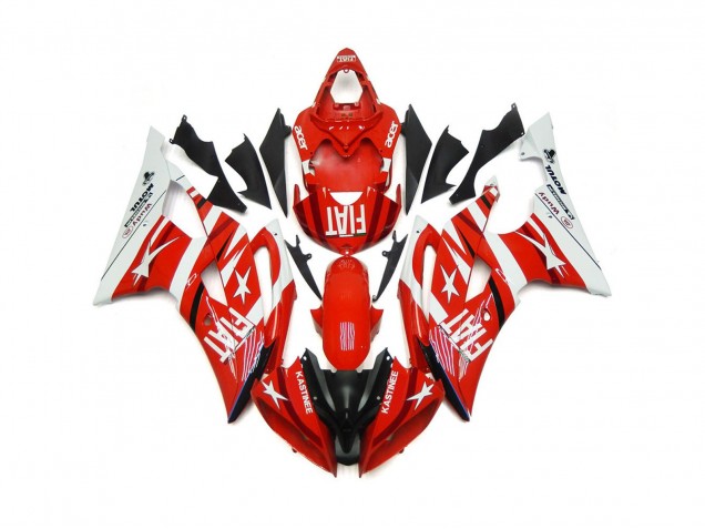Red and White with Stars 2008-2016 R6 Motorcycle Fairings