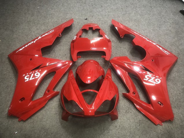 Red with White Decals 2006-2008 Daytona 675 Motorcycle Fairings Red with White Decals 2006-2008 Daytona 675 Motorcycle Fairings