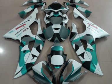 Seafoam Green Snow Camo 2008-2016 R6 Motorcycle Fairings