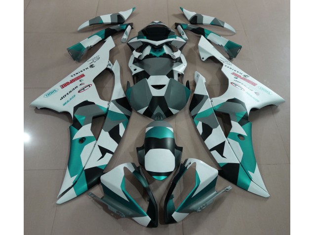 Seafoam Green Snow Camo 2008-2016 R6 Motorcycle Fairings