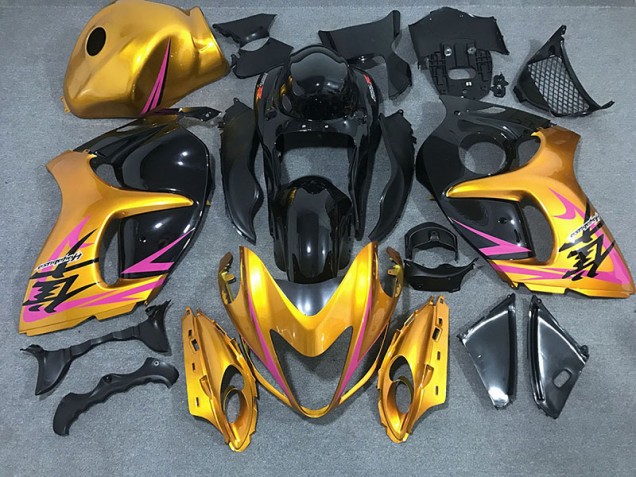 Shiny Gold with Black 2008-2020 GSXR 1300 Hayabusa Motorcycle Fairings