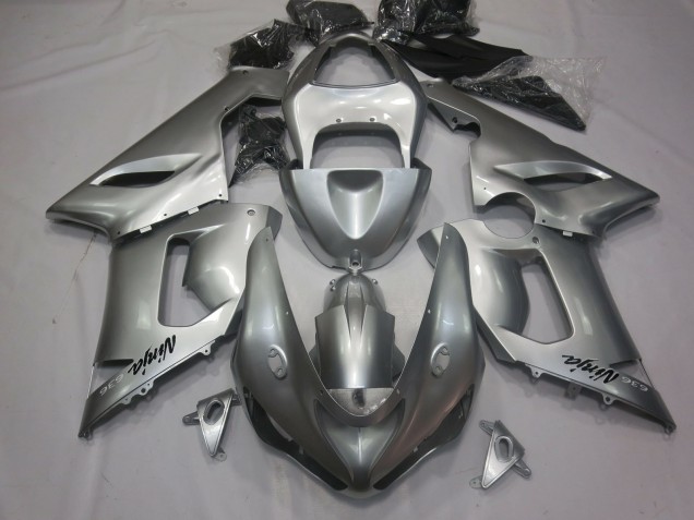 Silver 2005-2006 ZX6R Motorcycle Fairings