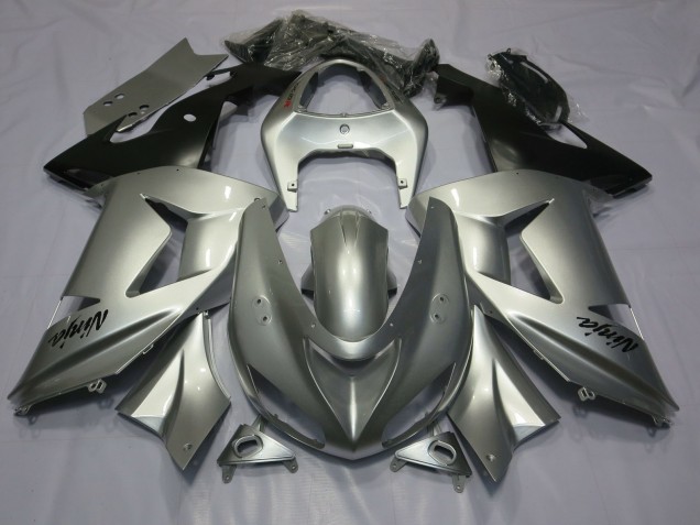 Silver 2006-2007 ZX10R Motorcycle Fairings Silver 2006-2007 ZX10R Motorcycle Fairings